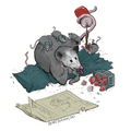 Doris the Possum with her Kids Sticker