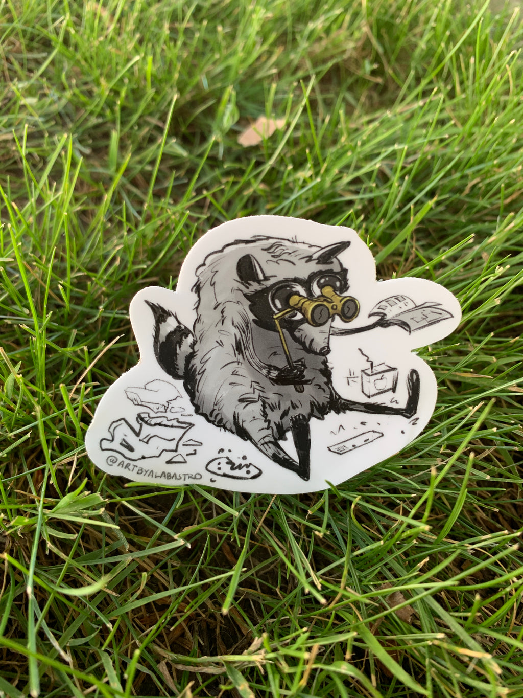 Jimothy the Raccoon Cryptid in the Park Sticker