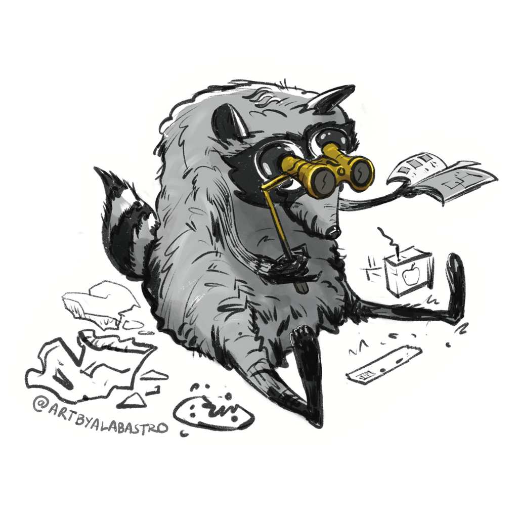 Jimothy the Raccoon Cryptid in the Park Sticker